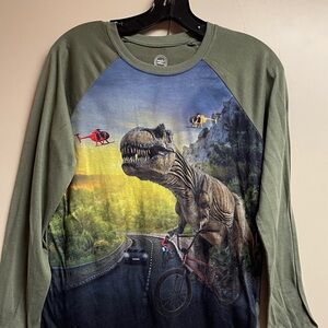 Dinosaur Graphic Long Sleeve Pajama Set